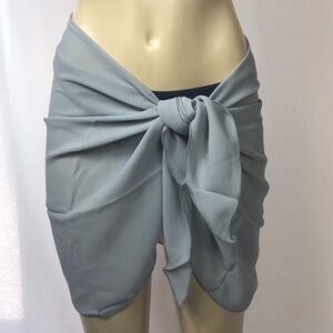 Zuliana Grey Solid Color Tie Sarong. Made In USA. New With Tags